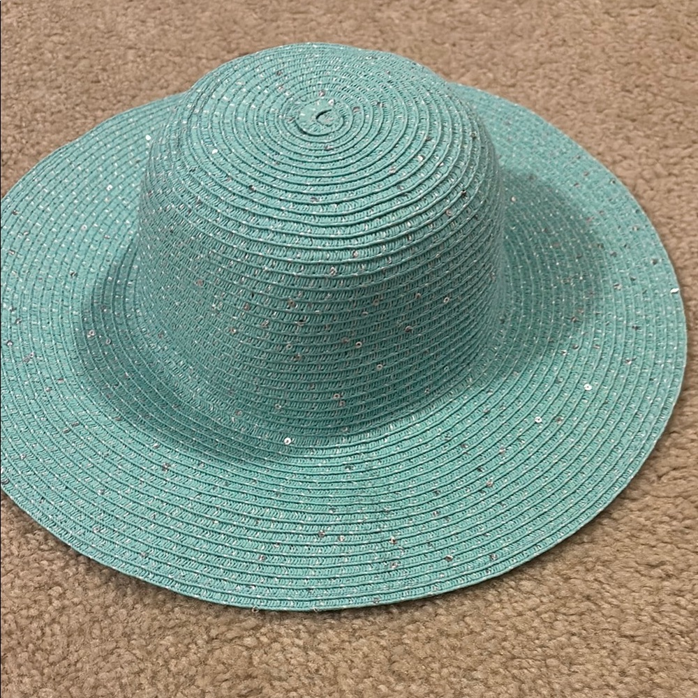 Sparkling Teal Wide Brim Hat